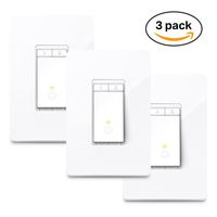 TP-LINK HS220P3 Kasa Smart WiFi Light Switch (3-Pack), Dimmer by TP-Link - Dim Lighting from Anywhere, Easy In-Wall Installation (Single-Pol Only), Compatible with Alexa and Google Assistant, White