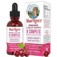 Organic Vitamin B Complex by MaryRuth's - Hair Skin Nails Energy - Methyl B12 - Folate - Biotin - Niacin - Liquid Sublingual Supplement - Vitamins B3, 6, 7, 9, 12 - Vegan Tart Cherry - Glass 1oz