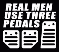 Real men use 3 pedals jdm vinyl turbo racing window decal car window sticker, Die cut vinyl decal for windows, cars, trucks, tool boxes, laptops, MacBook - virtually any hard, smooth surface