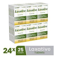 HealthA2Z Laxative, Bisacodyl 5mg, Compare to Dulcolax Active Ingredient, 24 Packs of 25 Tablets(600 Tablets Total) Enteric Coated, Value Package