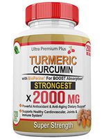 Super Strength 2000mg - Turmeric Curcumin with BioPerine (Black Pepper) Extract. 120 Fast Acting Pills - Natural Anti-inflammatory Supplement to Support The Reduction of Joint Pain & Inflammation.