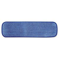 Rubbermaid Q41000BLU Microfiber Wet Room Pad, Split Nylon/Polyester Blend, 18-Inch, Blue, 12/Carton