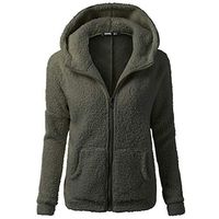 Coupondeal Women Hooded Sweater Coat Winter Warm Wool Zipper Coat Cotton Coat Outwear AG3XL(Army Green,XXXL)