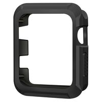 iiteeology Compatible with Apple Watch Case, 38mm Rugged Slim Protective iWatch Case for Apple Watch Series 3/2/1 (Black/Black)