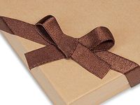 Pack Of 50, 8" Chocolate Satin Stretch Wide Loops W/Pre-Tied Bows For Jewelry Boxes