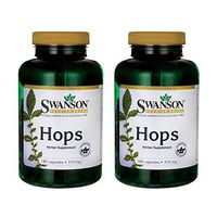 Swanson Hops Sleep Mood Calm Brain Cognitive Health Support Herbal Supplement 310 mg per Capsule (620 mg per 2-Capsule Serving) 180 Capsules (Caps) (2 Pack)