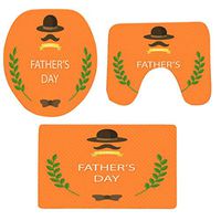 YAYUMI Three Piece Father's Day Non-Slip Bath Mat Bathroom Kitchen Carpet Doormats Decor