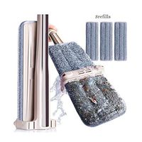 Microfiber Mop Flat Mop Floor Cleaning Mop Elastic Squeeze Wiper Automatic Rebound Two-color High-density Super Fiber Cloth × 3