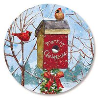 Birdhouse Christmas Envelope Seals - Set of 72 Holoiday Envelope Stickers