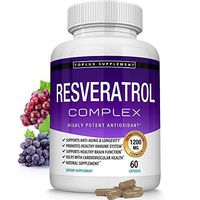 Resveratrol Supplement 1200 mg Antioxidant Complex - Highly Potent Natural Trans-Resveratrol Pills for Anti-Aging, Cardiovascular Support, Immune System and Brain Function, for Men Women, 60 Capsules