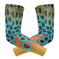 Lecintevro Brook Trout Fly Fishing Cooling Arm Sleeves Cover Uv Sun Protection for Men Women Running Cycling Arm Warmer Sleeves 1 Pair