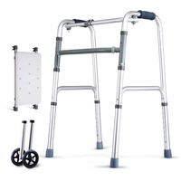 LBYMYB Elderly Assisted Walker with Pulley and Sitting Board Four-Legged Chair with Walker Lower Limb Training Four-Legged Walking Stick Wheelchair (Color : B)