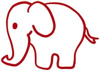 hBARSCI Elephant Vinyl Decal - 5 Inches - for Cars, Trucks, Windows, Laptops, Tablets, Outdoor-Grade 2.5mil Thick Vinyl - Red