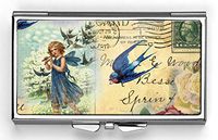 Vintage Angle with Swallow Pill Box Compact Rectangle 7 Day Pill Box Pill Case