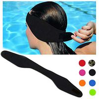 DoMii Swimming Headband Waterproof Ear Band Earplugs Hair Guard Yoga Diving Protector for Adult and Child Black L