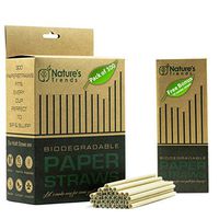 Biodegradable Paper Straws – Premium 300 Brown Kraft Dye-Free Drinking Straws for Juices Smoothies–Compostable Plastic-Free Bulk+16 Bonus Smoothie Straws–Eco-Friendly (7.75" long, 0.25" diameter)