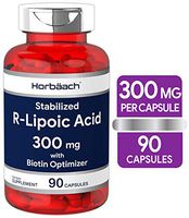 R Lipoic Acid 300mg Stabilized | 90 Capsules | Plus Biotin Optimizer | Non-GMO, Gluten Free | RALA Supplement | by Horbaach