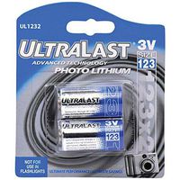 Dantona UL1232 UL1232 CR123-A 3-Volt Photo Lithium Batteries, 2 pk, New