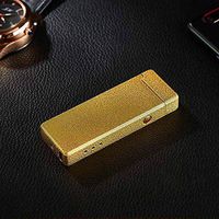 ZSAIMD Lighter, Electric Arc Lighter USB Electronic Plasma Cigarette Lighter for Smoking Electronic Lighter Battery Indicator for Fire, Cigarette, Candle - Outdoors Indoors (Color : Gold)