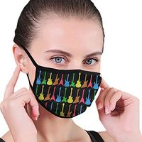YOFFYO Mouth Cover Electronic Bass Guitar Pattern Earloop Face Covers - Adjustable Elastic Strap for Ski Cycling, Anti Smog Dustproof, Half Face Mouth Cover