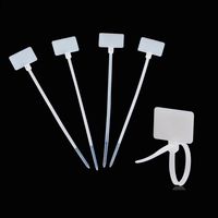 Amgate 100 Pcs Write on Ethernet Wire Zip Ties Cable Mark Tags Nylon Power Marking Label (100pcs)