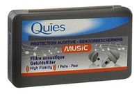 Quies High Fidelity Ear Plugs – Ear Protection - High Fidelity Earplugs for Musicians, Concerts, Drummers, DJ & Clubbing – One (1) Pair. Reusable, Standard Size