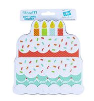 Wrap IT Cake Shaped Gift Card Holder Tin, 4.5 x 5 x .75 Inches, 1-Pack