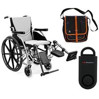 Karman S-Ergo 115 Ultra Lightweight Ergonomic Wheelchair | Seat Size 18" X 17" | Upgraded to Elevating Legrests | Fixed Wheels and Mag Wheels in Silver & Free Black Safety Alarm!