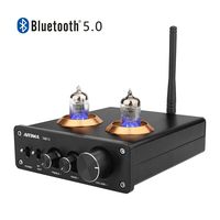AIYIMA Audio 6J1 Tube Preamplifier Bluetooth 5.0 HiFi Treble & Bass Adjustment Audio Preamplifier DC12V Amplifier Preamp for Home Theater System (Black+Bluetooth 5.0)