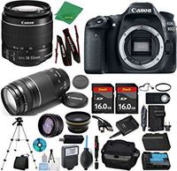 Canon EOS 80D Camera + 18-55mm IS STM + 75-300mm III + 2pcs 16GB Memory + Case + Memory Reader + Tripod + Starter Set + Wide Angle + Tele + Flash + Battery + Charger - International Version