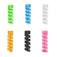 Cable Protector 6 Pcs Cable Saver Flexible Silicone Spiral USB Cord Protector Compatible for All Phones/Headphone/Computer Cables, etc.(6 Colors)