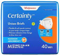 Walgreens Certainty Fitted Briefs, Medium, 40 ea