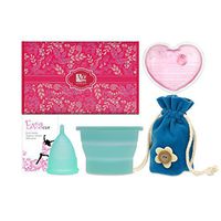 Anigan EvaCup Menstrual Cup Gift Set, Includes: EvaCup, Sterilizing Cup and More (Small, Blizzad Blue)