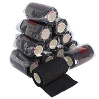 Ever Ready First Aid Self Adherent Cohesive Bandages 4" x 5 Yards - 12 Count, Black