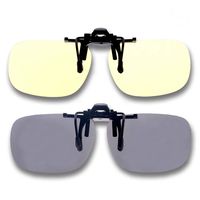 Shileded Blue Light Filter Clip On Glasses, Blue Light Blocking Computer/Gamer Glasses Flip Up Anti Eye Strain UV Protection with Amber Tint Lens-FDA Registered(Yellow+Black)