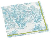 Entertaining with Caspari Festive Toile Set of 20 Paper Lunch Napkins, Turquoise