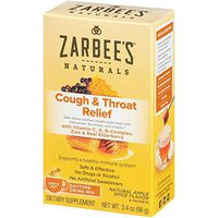 Zarbee's Naturals Cough & Throat Relief Daytime Drink Mix with Vitamin C, D, B-Complex, Zinc & Real Elderberry, Natural Apple Spice Flavor, 6 Packets