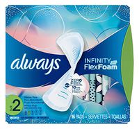 Always Pads Size 2 Infinity With Flex Foam 16 Count Heavy Flow (2 Pack)