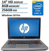HP 14" HD Elitebook 8470P Business Laptop Computer, Intel Dual Core i5 2.6Ghz Processor, 8GB Memory, 256GB SSD HDD, DVD, VGA, RJ45, Windows 10 Professional (Renewed)