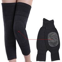 A Pair Elastic Warm Knee Sleeves for Arthritis Pain Relief Women Men Thicken Cashmere Wool Breathable Knee Brace Support Pads Winter Sports Thermal Knee Leg Warmers Sleeve Protector Legging Stockings