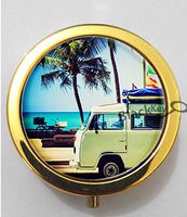 BlackKey City California Camper Bus Scenery Landscape 3-Compartment Decorative Pocket Gift Box Case Organizer for Pill, Color 2 -205