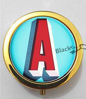 BlackKey Letter A Pattern 3-Compartment Decorative Pocket Gift Box Case Organizer for Pill, Color 2 -1082