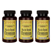 Swanson Niacin-Bound Chromium 200 mcg 120 Capsules (3 Pack)