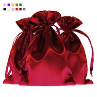Knitial 5" x 8" Wine Color Satin Gift Bags, Jewelry Bags, Wedding Favor Drawstring Bags Baby Shower Christmas Gift Bags 50 per Pack