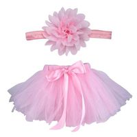 iFergoo Baby Photography Prop Infant Tutu Skirt, Ifergo Newborn Costume Bow-Knot Dress Outfits with Headband, Baby Photo Prop, Crochet Baby Clothes (Pink Skirt for Newborn Baby)