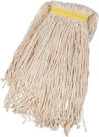 AmazonBasics Cut-End Cotton Commercial String Mop Head, 1.25 Inch Headband, Large, White, 6-Pack