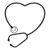 Cute Stethoscope Heart Art - Black Vinyl Decal for 13" Macbook