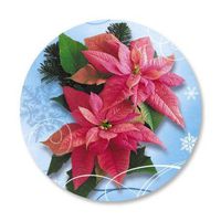 Royal Poinsettia Christmas Envelope Seals - Set of 144 Self-Adhesive, Flat-Sheet, 1-1/2" Sticker Seals, By Colorful Images