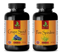 Blood Pressure Pills for Men - Grape Seed Extract - SPIRULINA - Combo - spirulina Protein Powder - (2 Bottles Combo)
