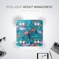 LYAOE Bluetooth Body Fat Scale Graphic Pattern Flamingos Love Among Smart Wireless Scale with LCD Display Measuring Body Weight Bmi and Health Digital Scale